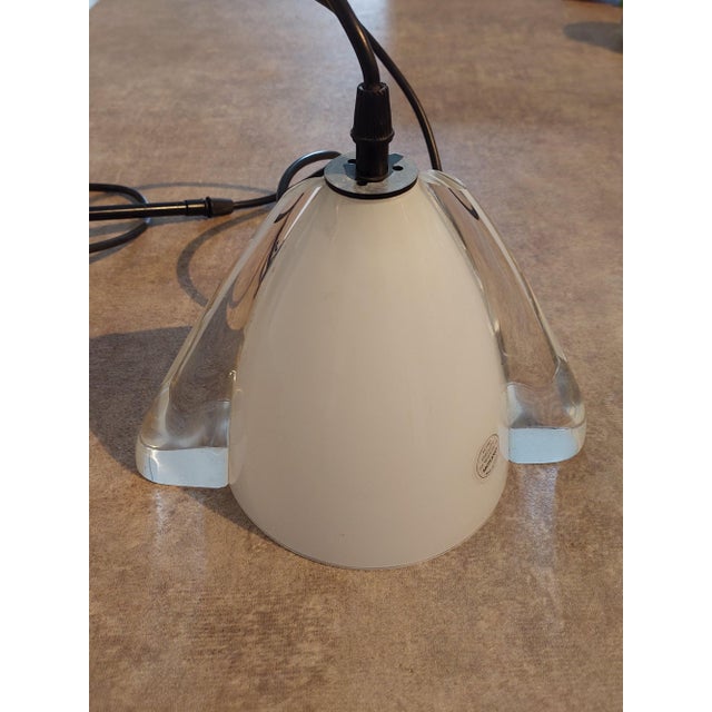 Glass Italian White Murano Glass Suspension Lamps, 1970s, Set of 2 For Sale - Image 7 of 9