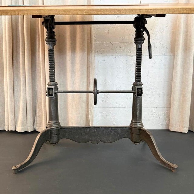 Antique Gunmetal Cast Iron and Pine Drafting Table by Keuffel & Esser For Sale - Image 11 of 14