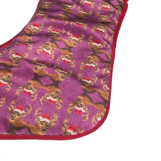 Custom Made Velvet "What the Buck?!" Christmas Stocking, Original For Sale - Image 4 of 4