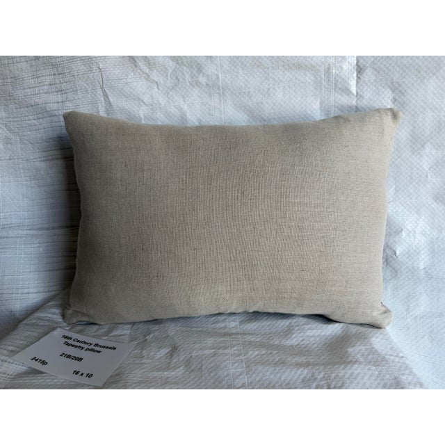 Textile 17th Century Brussels Tapestry Pillow With Botanical Pattern For Sale - Image 7 of 7