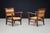 French Lounge Chairs in Oak and Rush, 1950s, Set of 2 For Sale - Image 3 of 10