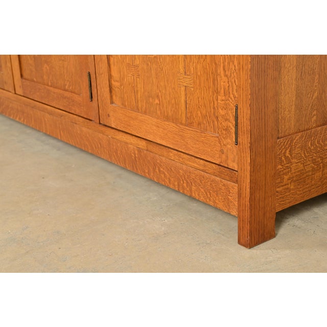 L. & J. G. Stickley Mission Oak Arts & Crafts Sideboard or Bar Cabinet For Sale - Image 14 of 18
