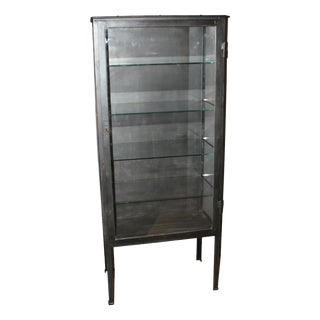 Black Lacquered Iron Display Case, 1920 For Sale