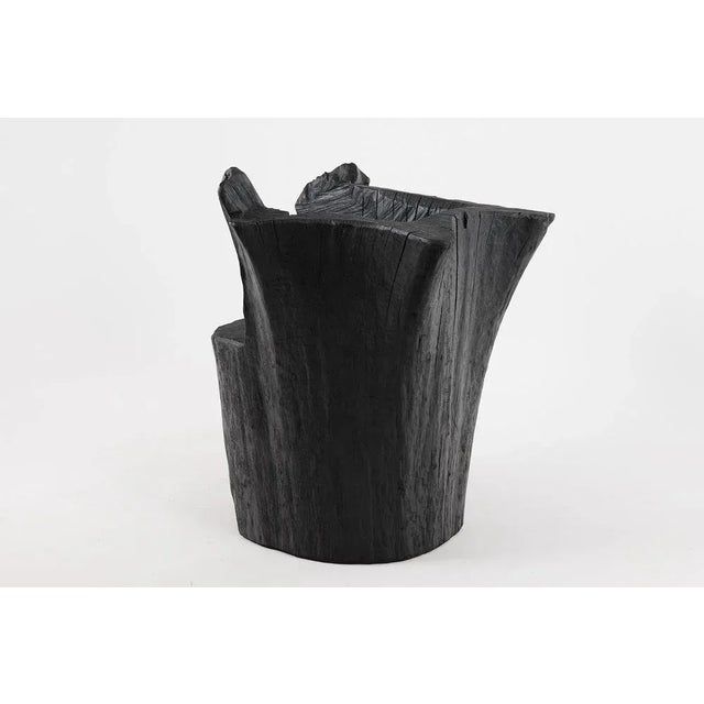 Wood Brutalist Sculptural Armchair by Logniture For Sale - Image 7 of 18