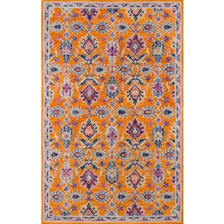 Ibiza Orange Hand Tufted Area Rug 6' X 9' For Sale