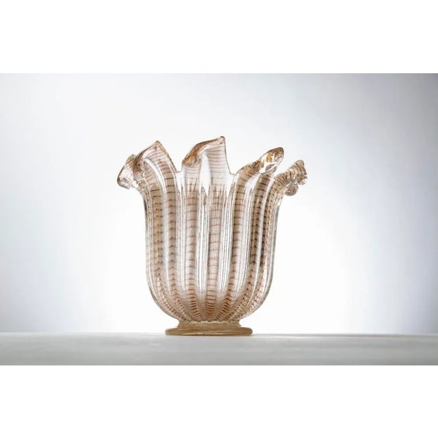Striped Murano Vase by Ercole Barovier, 1940s For Sale - Image 3 of 6