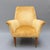 A stylish and inviting pair of italian mid-century modern armchairs, reupholstered in a rich golden-yellow velvet that...