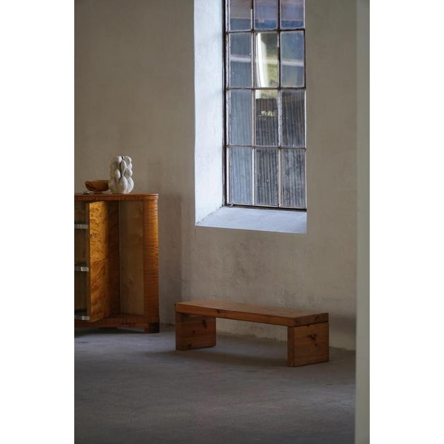 Mid-Century Swedish Modern Brutalist Table or Bench in Pine, 1960s For Sale - Image 12 of 16