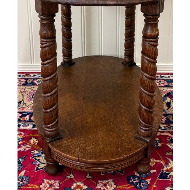 Antique French Oak Barley Twist Standing Planter Jardinière Liner C. 1930s For Sale - Image 13 of 17