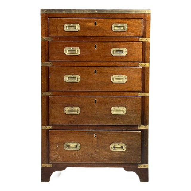 Campaign Chest of Drawers in Mahogany, 1800s For Sale