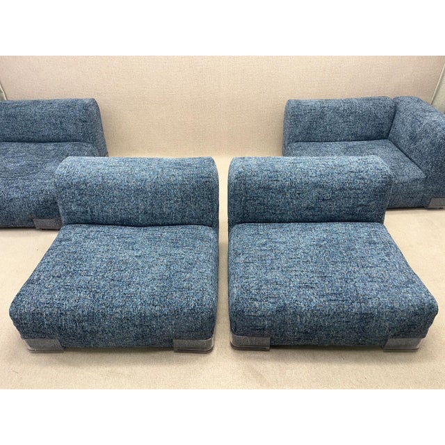 Blue Modular Two-Seater Sofa by Piero Lissoni for Kartell, Set of 5 For Sale - Image 8 of 18
