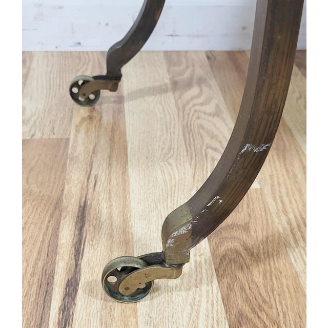 Vintage French Mid-Century Modern Liquor Server Bar Cart Cabinet on Wheels For Sale - Image 15 of 15