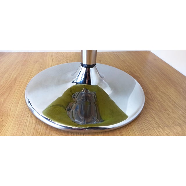 Metal Bucket Seat in Chrome and Green, 1990s For Sale - Image 7 of 18