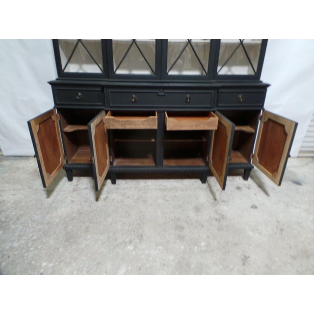 Black Gustavian Style 4 Glass Door Display Case For Sale - Image 8 of 16