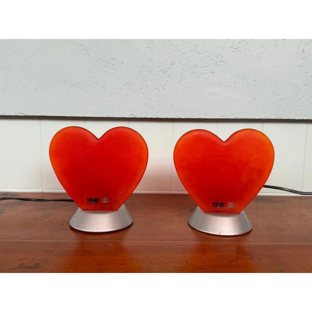 Heart Table Lamps in Murano Glass by Carlo Nason for iTtre, Italy, 1990s, Set of 2 For Sale - Image 16 of 16
