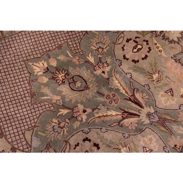 Shabby Chic Shabby Chic Agra Pak-Persian Green/Brown Wool Rug - 10'1'' X 14'3'' For Sale - Image 3 of 8