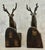 Early 20th Century Vintage 'Ralph Lauren Style' Sculptural Bronze-Clad Cast Iron Elk, Stag, Deer With Antlers Bookends- A Pair For Sale - Image 5 of 12