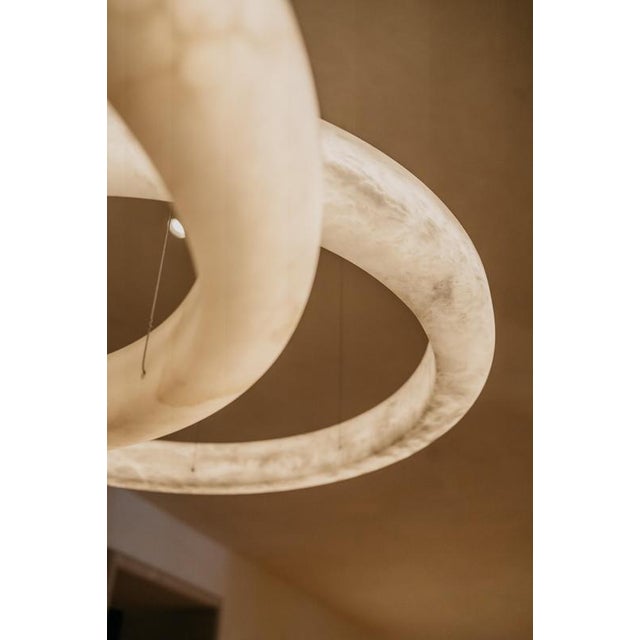 Halo with Pipe 100 Pendant Lamp by United Alabaster For Sale - Image 11 of 18