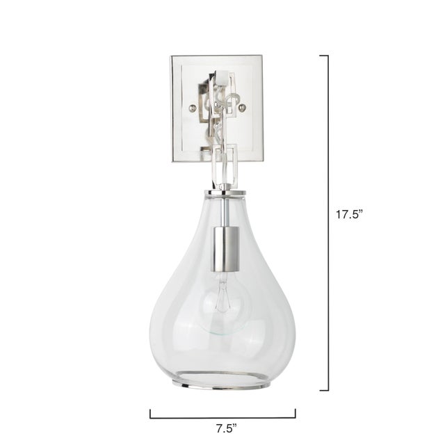 The chain link detail on the Teardrop Wall Sconce adds interest to a classic silhouette, while exquisite clear glass and...