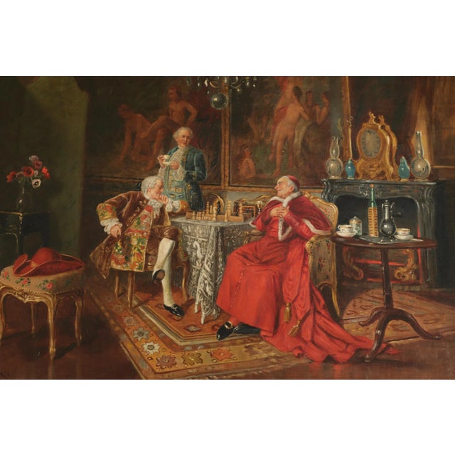 Borione, Checkmate, 1900, Oil on Canvas For Sale - Image 9 of 9