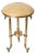Vintage Cast Brass Vanity Stool – Neoclassical Style With Faux Leather Seat For Sale