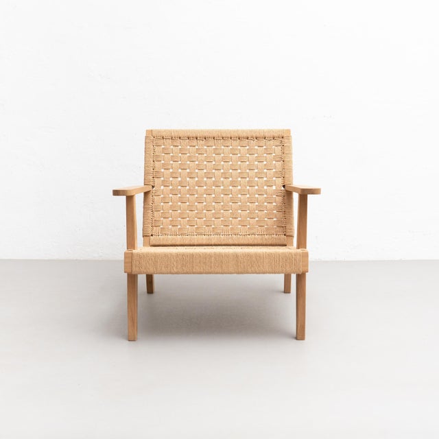 Wood and Rope Easy Armchair After Clara Porset For Sale - Image 6 of 18