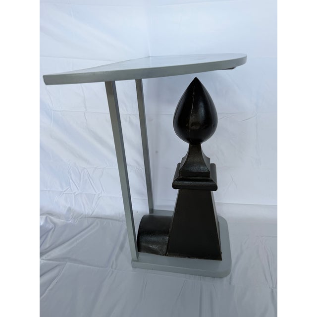 Brown Demi Lune Side Table For Sale - Image 8 of 12
