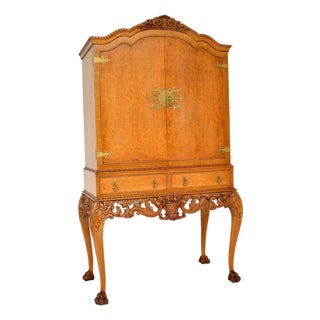 Vintage Cocktail Cabinet in Burr Walnut, 1930s For Sale