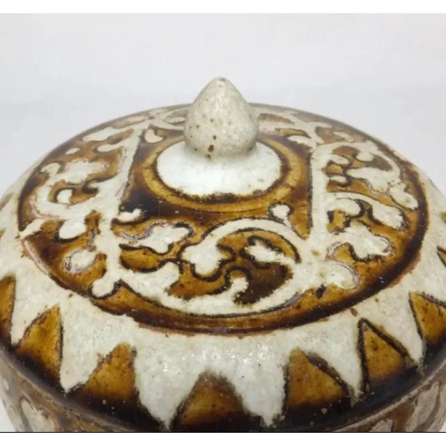 White 15th Century Thai Sawankhalok and Kalong Ceramic Covered Boxes- A Pair For Sale - Image 8 of 10
