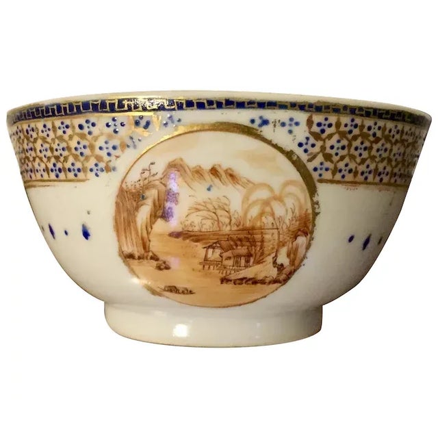 Antique Early 19th Century Chinese Export Porcelain Tea Cup Decorated with Sepia Landscape For Sale - Image 11 of 11