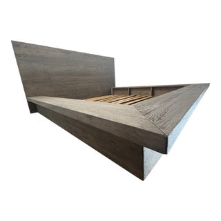 Rh Drifted Reclaimed Oak Panel Bed – King Brown Oak |European Oak | Designed by Nils Verhoeven For Sale