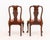 Late 20th Century Pair of Queen Anne Style Flame Mahogany Side Chairs For Sale - Image 5 of 8