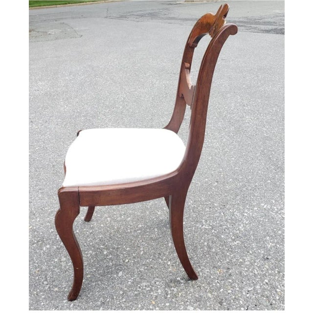Wood 19th C. Flame Mahogany and Satinwood Inlaid With Upholstered Seat Side Chair For Sale - Image 7 of 10