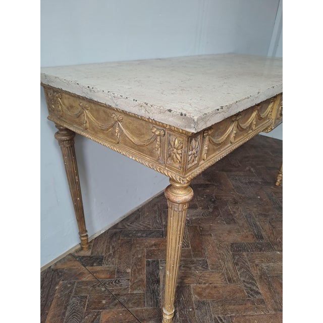 Late 19th Century Louis XVI Style Gilt Console Table, 1890 For Sale - Image 5 of 8