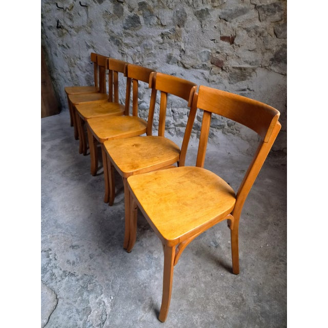 Vintage Baumann Bistro Chairs, France, 1950s, Set of 6 For Sale - Image 12 of 18