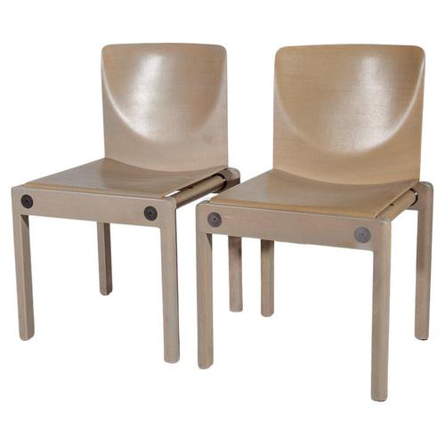 Project chairs for building in antwerp belgium, designed by gerd lange in 1974 for manufacture thonet. Set of six grey...