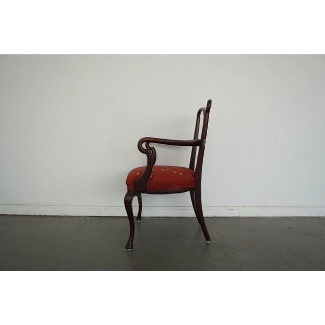 Vintage Mahogany Lyre-Back Armchair For Sale - Image 10 of 14