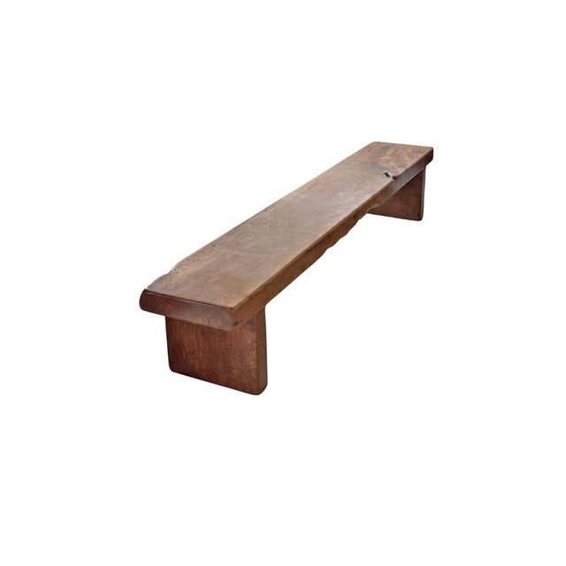 Sculptural Lychee Wood Long Bench Stunning Wood Textures, Modern Organic For Sale - Image 6 of 9