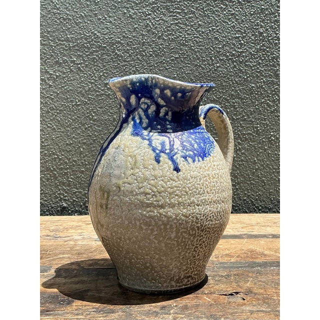 Vintage Drip Glazed Ceramic Pitcher For Sale - Image 9 of 12