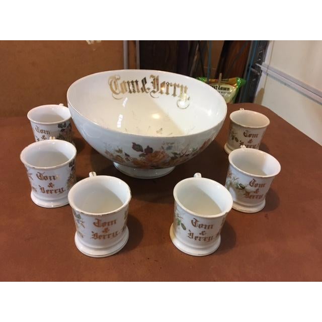 Antique Tom & Jerry Punch Bowl Set 7 Pieces Chairish