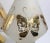 Metal Pr. Tall Frosted Glass Table Lamps With Gold Butterflies For Sale - Image 7 of 10