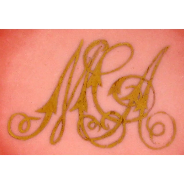 Victorian 1890s Hand-Painted / Gilt Monogrammed Porcelain Plates, Set of 3 For Sale - Image 3 of 5