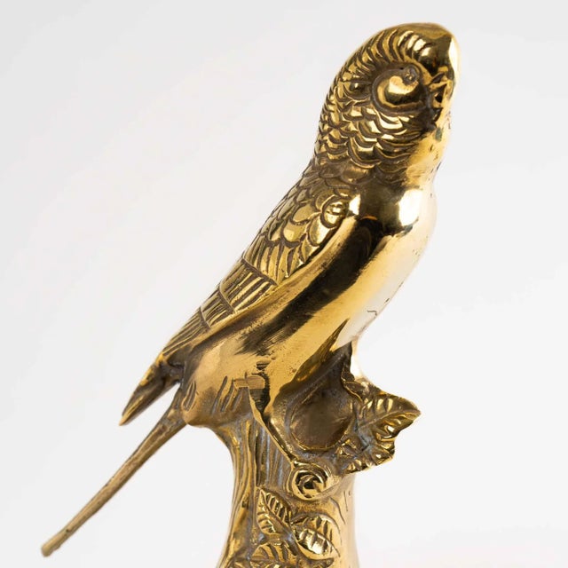Victorian Vintage Brass Parakeet Figure For Sale - Image 3 of 10