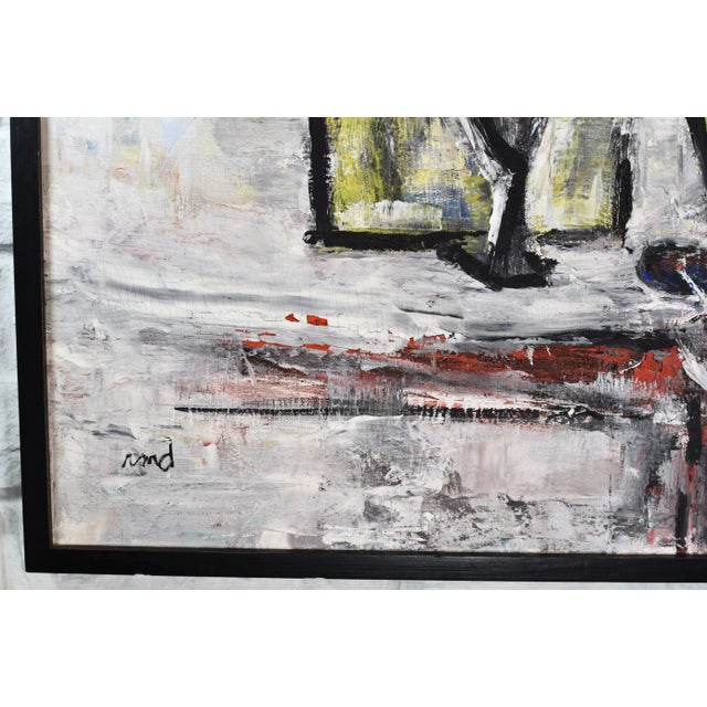 1960s Mid Century Modernist Oil Painting Cocktail Tablescape Painting 1968 For Sale - Image 5 of 13