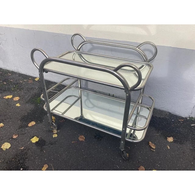 Art Deco French Bar Wagen attributed to Robert Mallet-Stevens, 1920s For Sale - Image 3 of 10