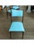 Type Blue skai chairs (set of 4) Date 1960 Origin Italy Materials Skai, Wood Width 43 cm Depth 44 cm Height 88 cm Seat...