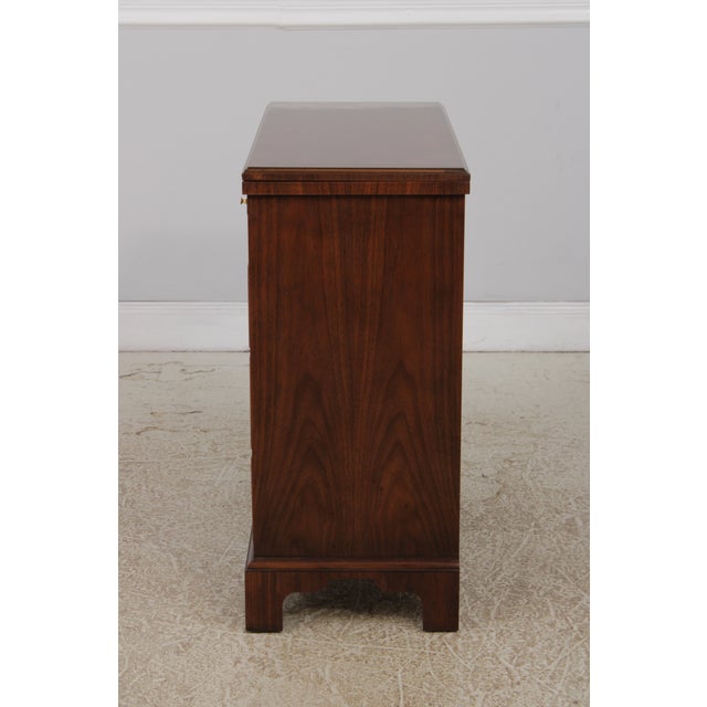 Traditional Pair Baker George III Burl Walnut Bachelor Chests For Sale - Image 3 of 17