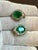 6 Carat Oval Shape Emerald & 2 Ct Diamond Post Back Earrings 14 Karat White Gold For Sale - Image 10 of 18