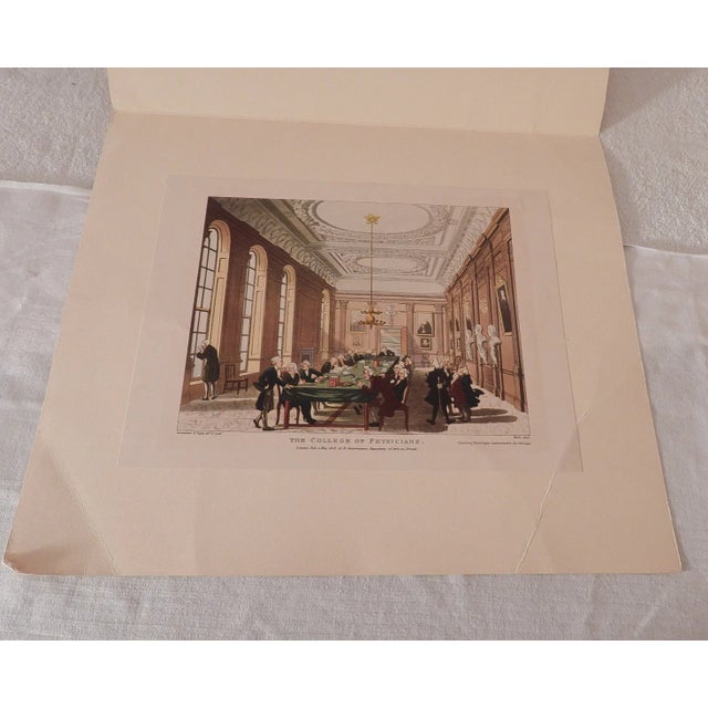 London England 1808 College of Physicians Aquatint Etching Rowlandson For Sale In Monterey, CA - Image 6 of 7