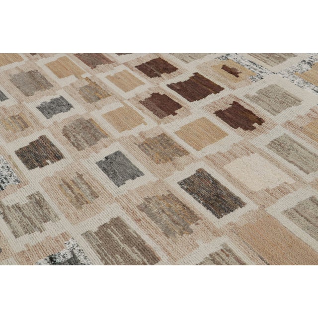 Rug & Kilim Rug & Kilim’s Geometric Moroccan Style Rug in Beige-Brown and Gray For Sale - Image 4 of 7